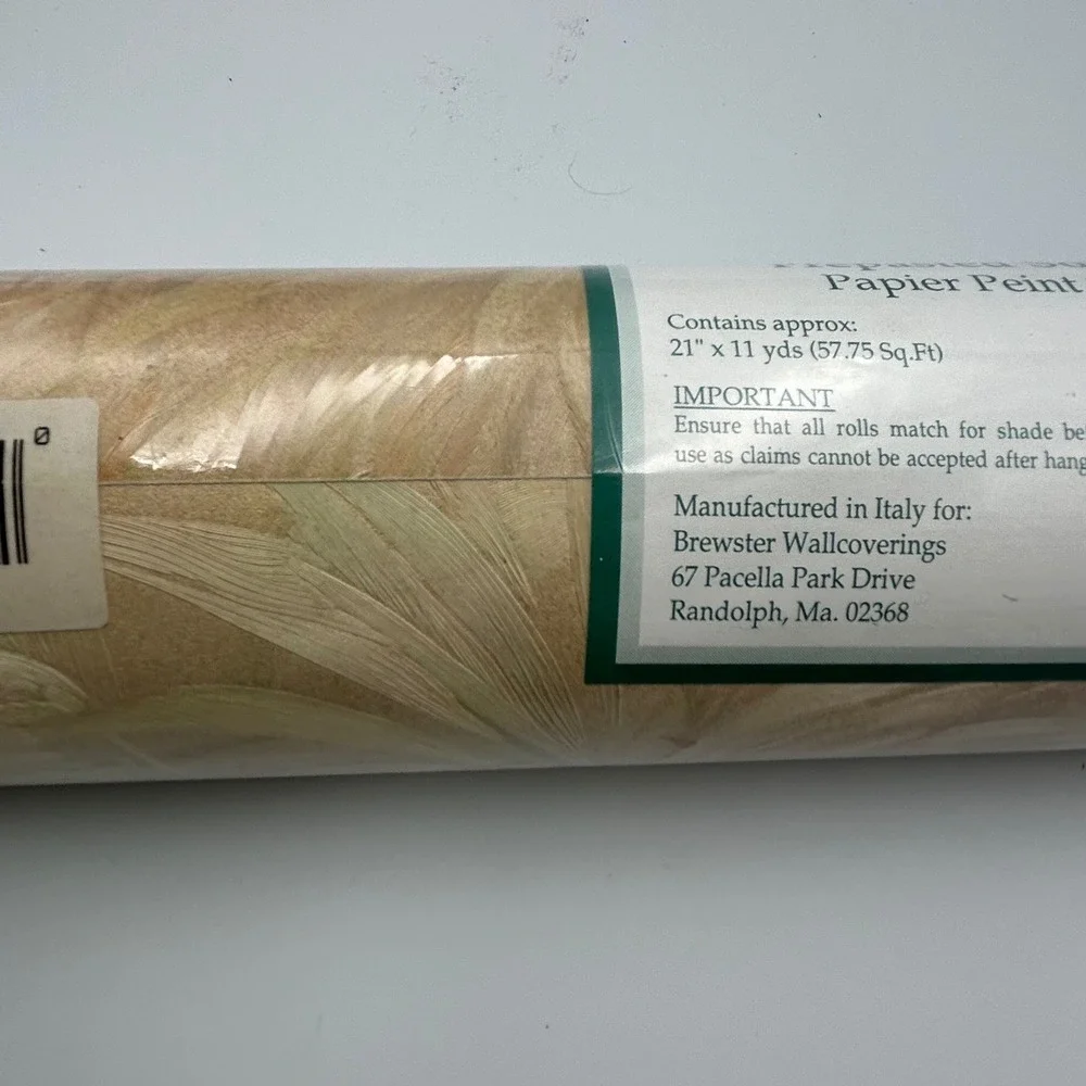 Brewster Wallcoverings Beige Abstract Prepasted Vinyl Wallpaper 249-17657 Italy